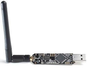 Ubertooth One dongle connected to a laptop