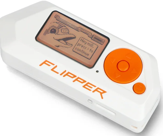Flipper Zero handheld device turned on